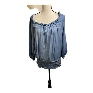 Marc New York chambray off shoulder size medium blouse. Elastic bottom.